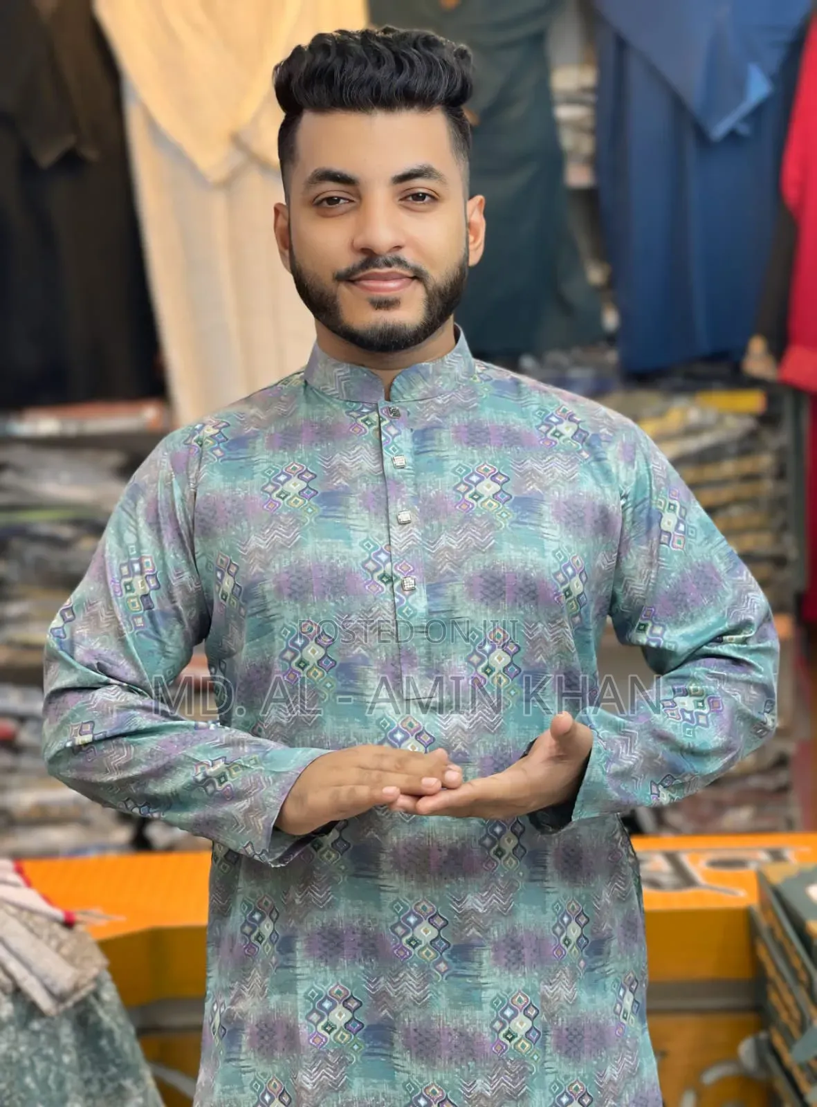 প্রিন্ট পাঞ্জাবি (স্ন্যাপ বাটন)
