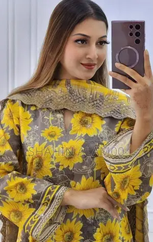 ডিজিটাল প্রিন্টেড ৩ পিস উইথ লেস ওয়ার্ক