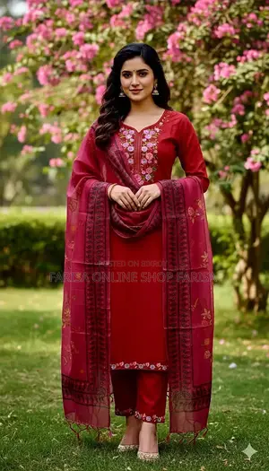 Ready Made Linen Three Piece – Embroidery Work