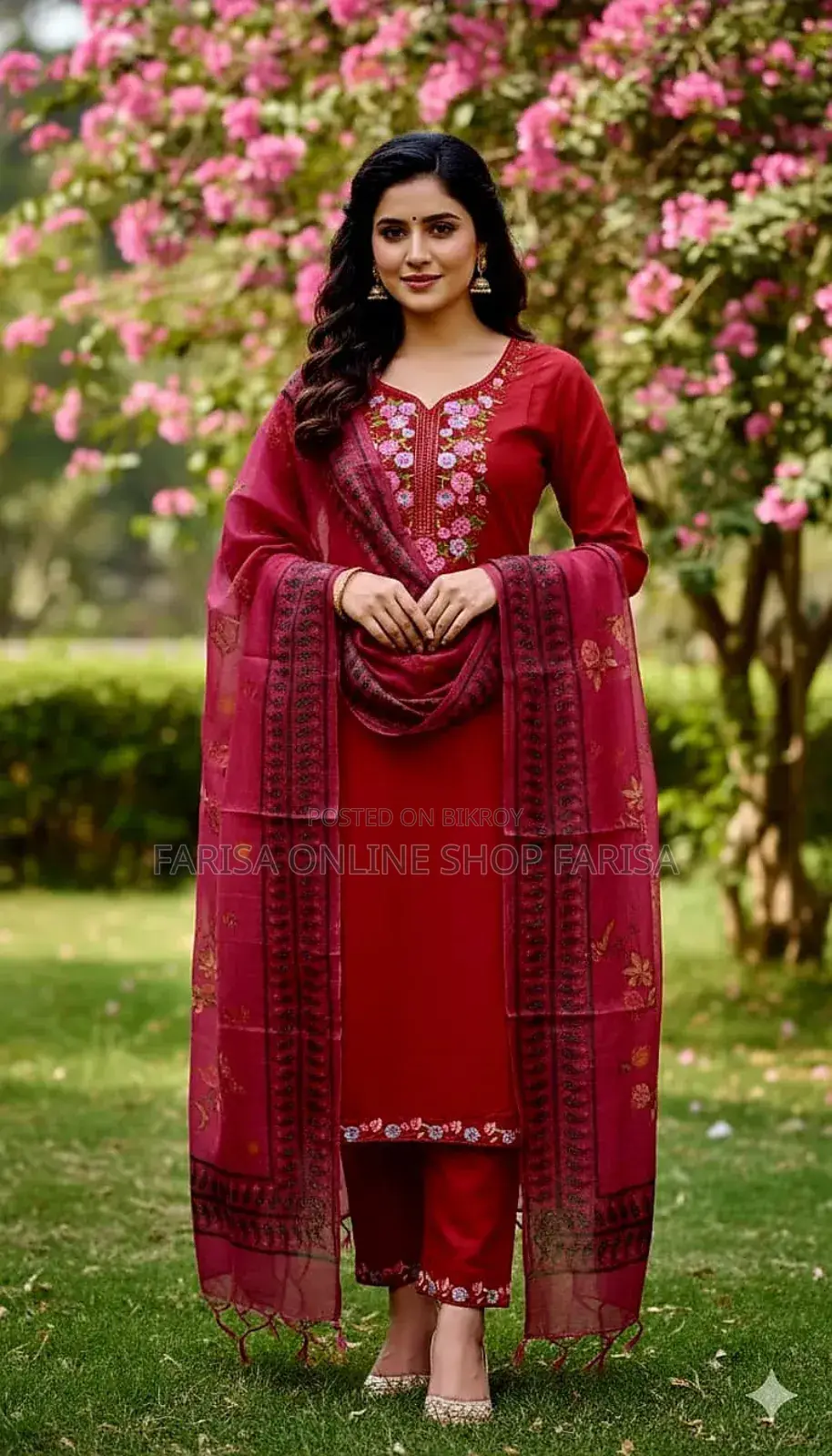 Ready Made Linen Three Piece – Embroidery Work