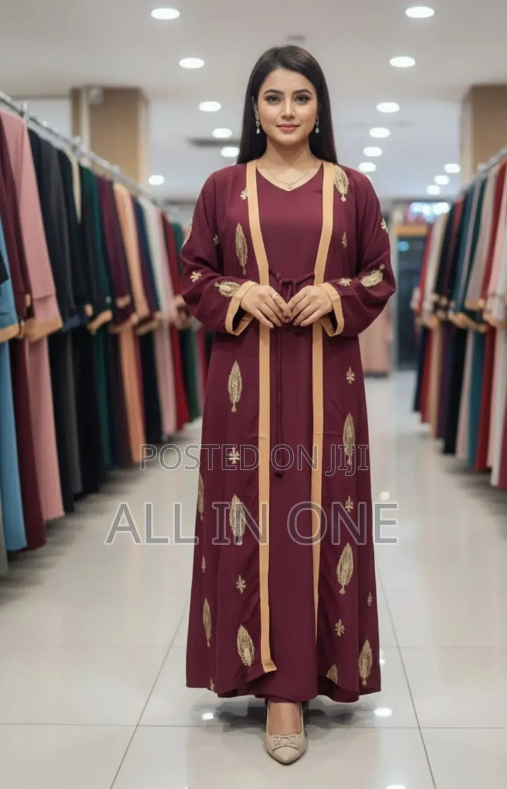 Original Dubai Cherry Fabric Burqa - Best Offer!