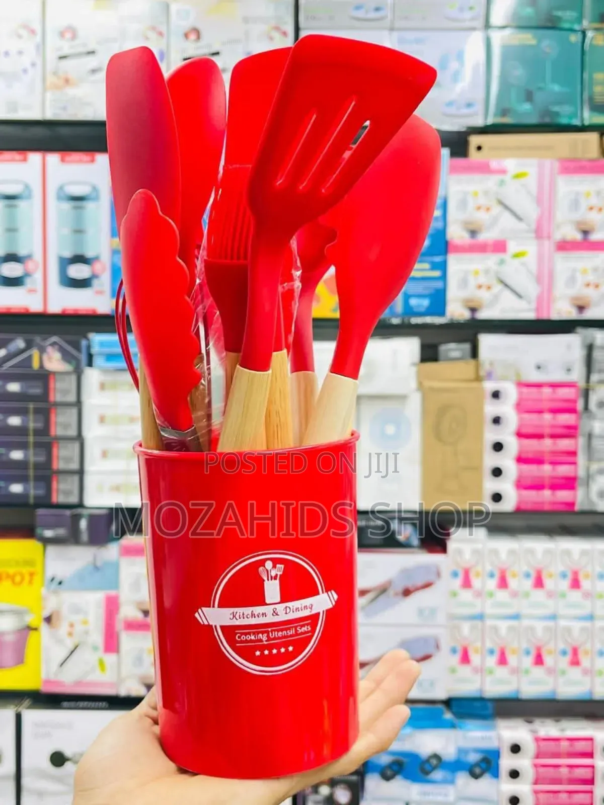 12 PCS Wooden Silicone Kitchen Spoon Set