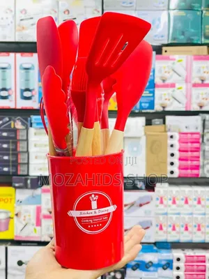12 PCS Wooden Silicone Kitchen Spoon Set