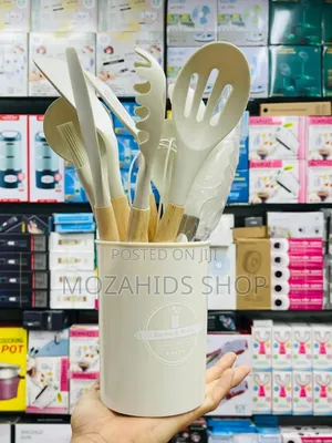 12 PCS Wooden Silicone Kitchen Spoon Set