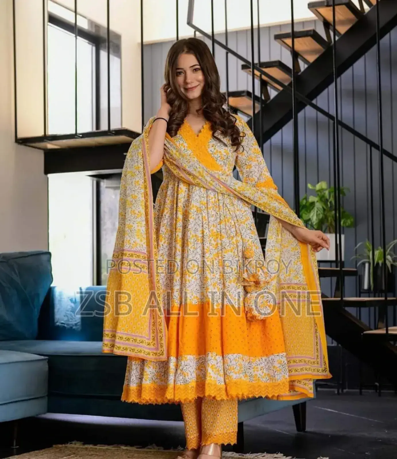 Premium Cotton Angrakha Style Gown