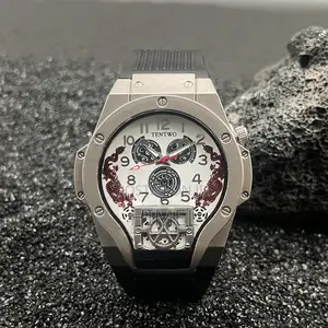 Cross-Border Men's Watch Live Selling Fashion Trend Silicone Quartz Watch