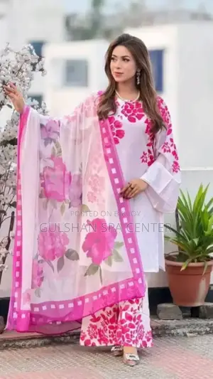 New Readymade Girls Cotton Skinprint Lace Work Salwar Kameez