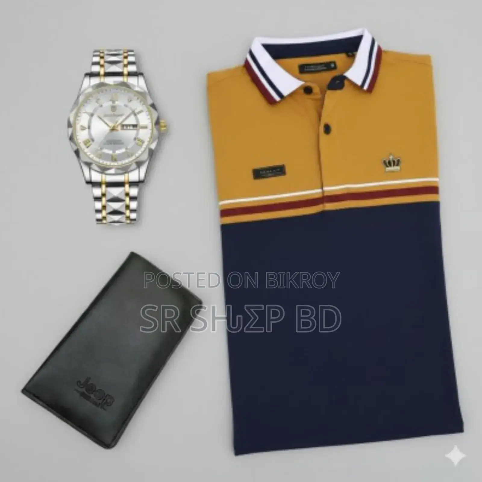 3 in 1 Combo ( Watch + Wallet + Polo Shirt )