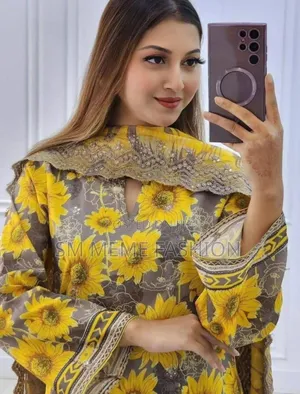 Digital Printed 3 Pieces With Lace Work