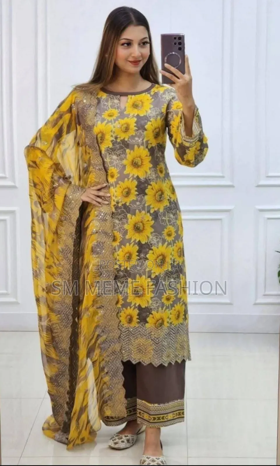 Digital Printed 3 Pieces With Lace Work