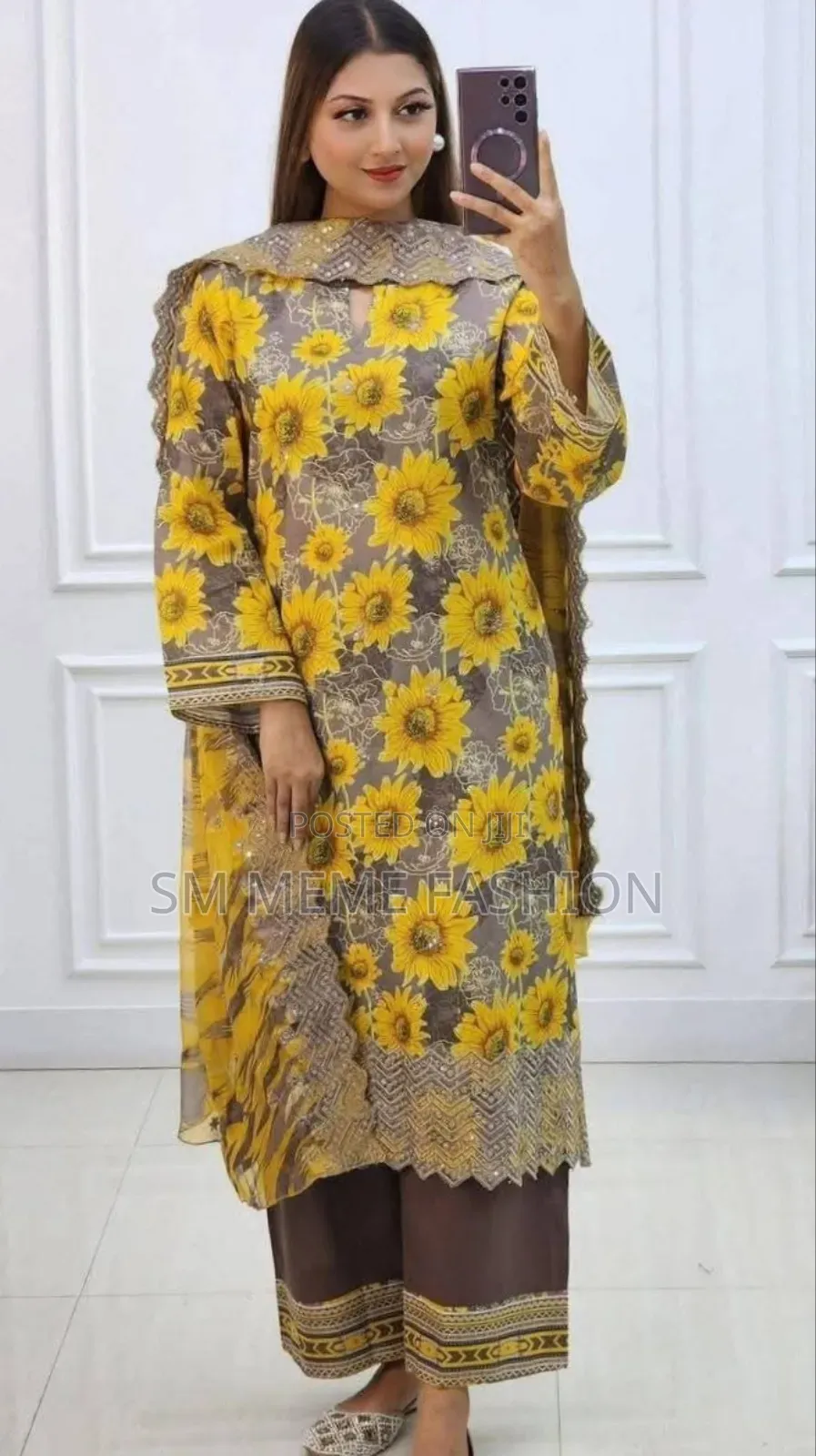 Digital Printed 3 Pieces With Lace Work