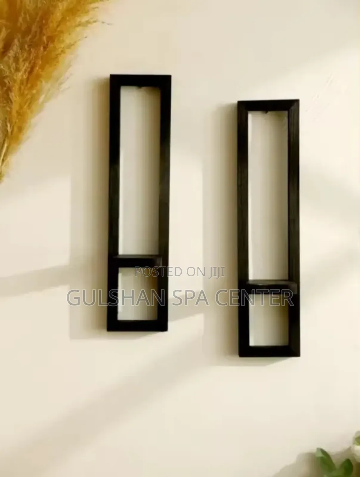 2 PCS Black Wooden Wall Mounted Candle Holders Rustic Display