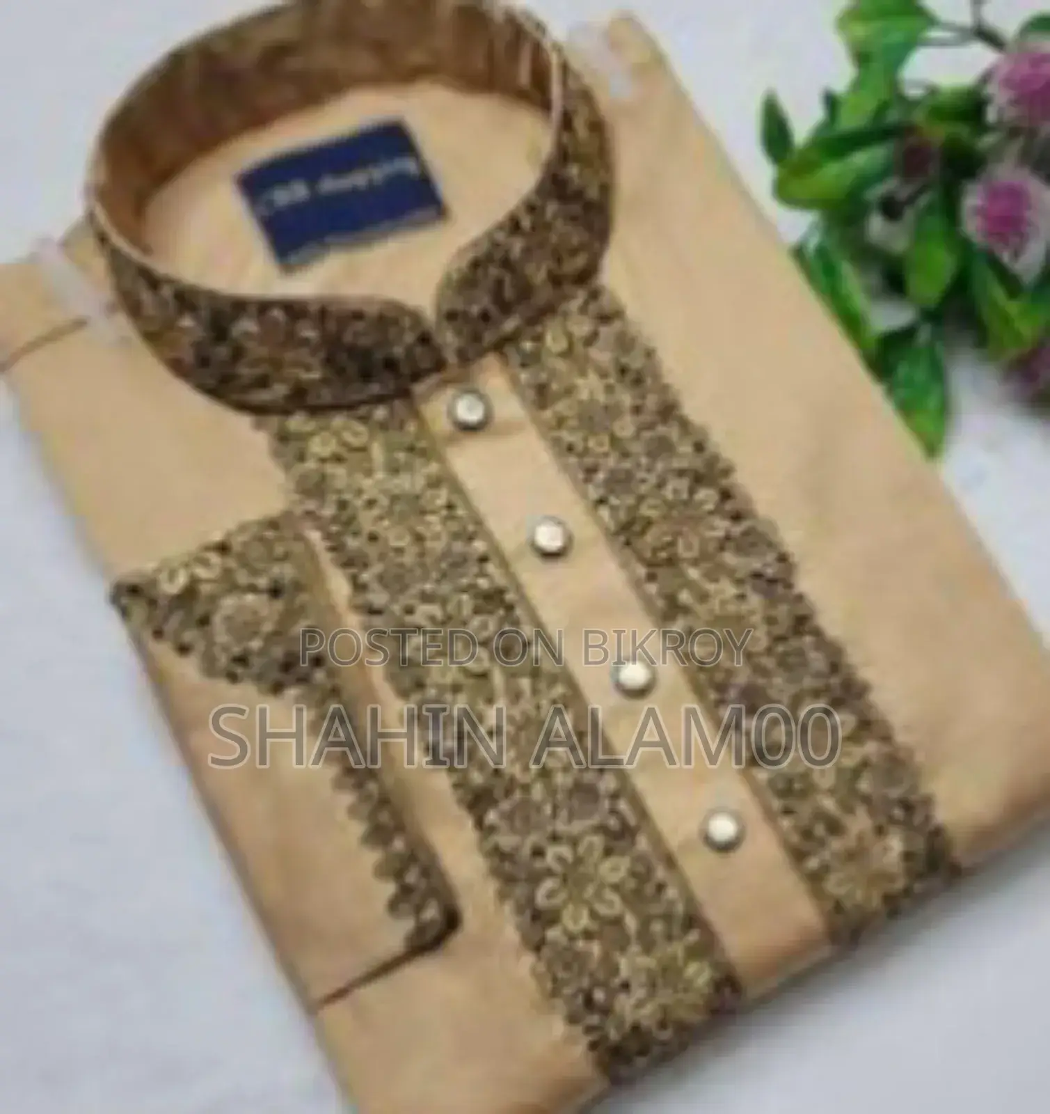 Premium Cut Embroidery Pelan Satin Panjabi