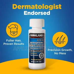 Kirkland Minoxidil 5% for Beard Hair Growth Made in Usa