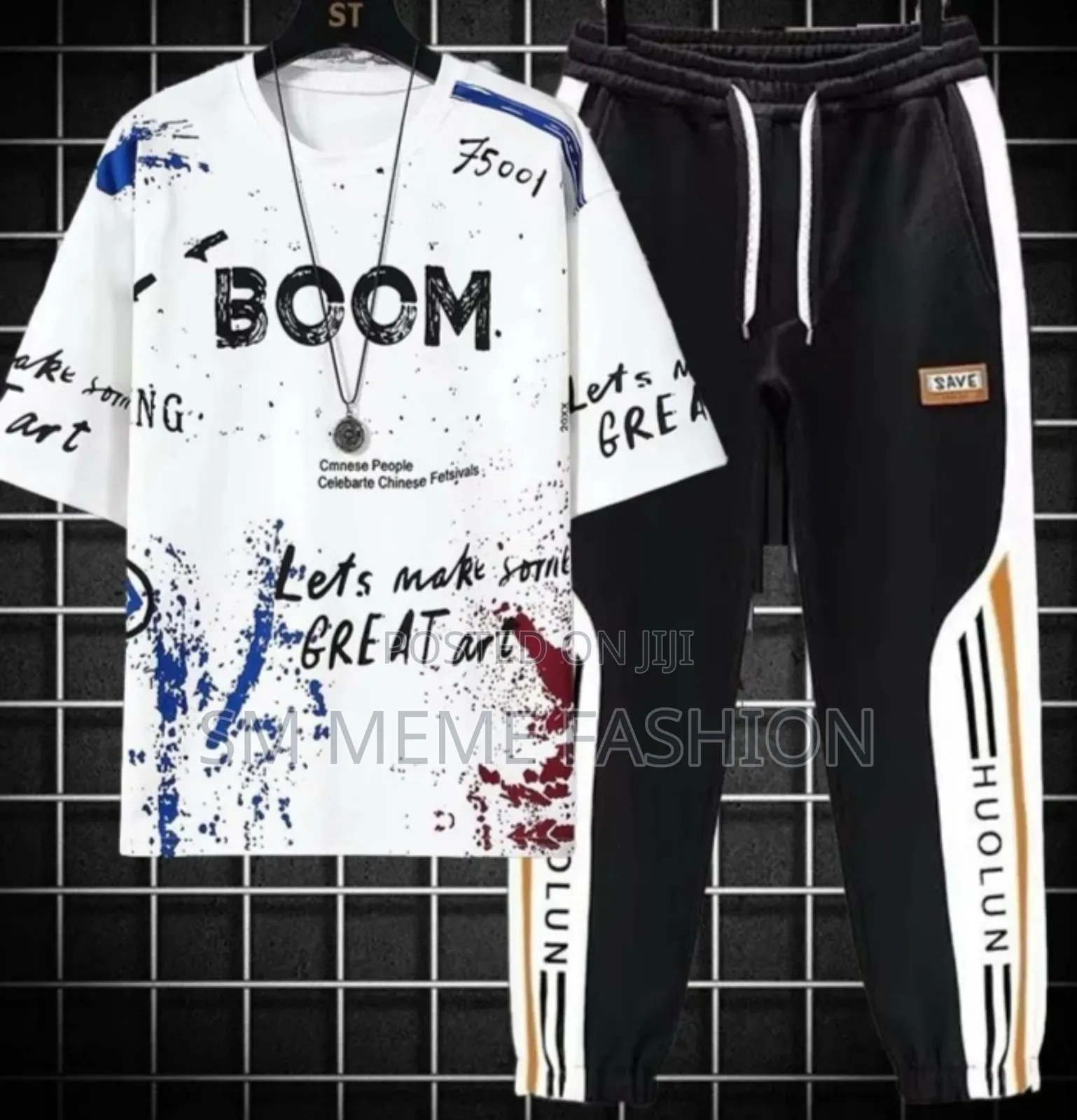 Drop Shoulder Mash T-Shirt and Trouser