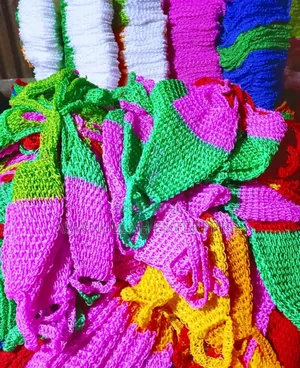 Eco-Friendly Multicolored Crochet Bath Sponges | Nylon Rope Loofah.