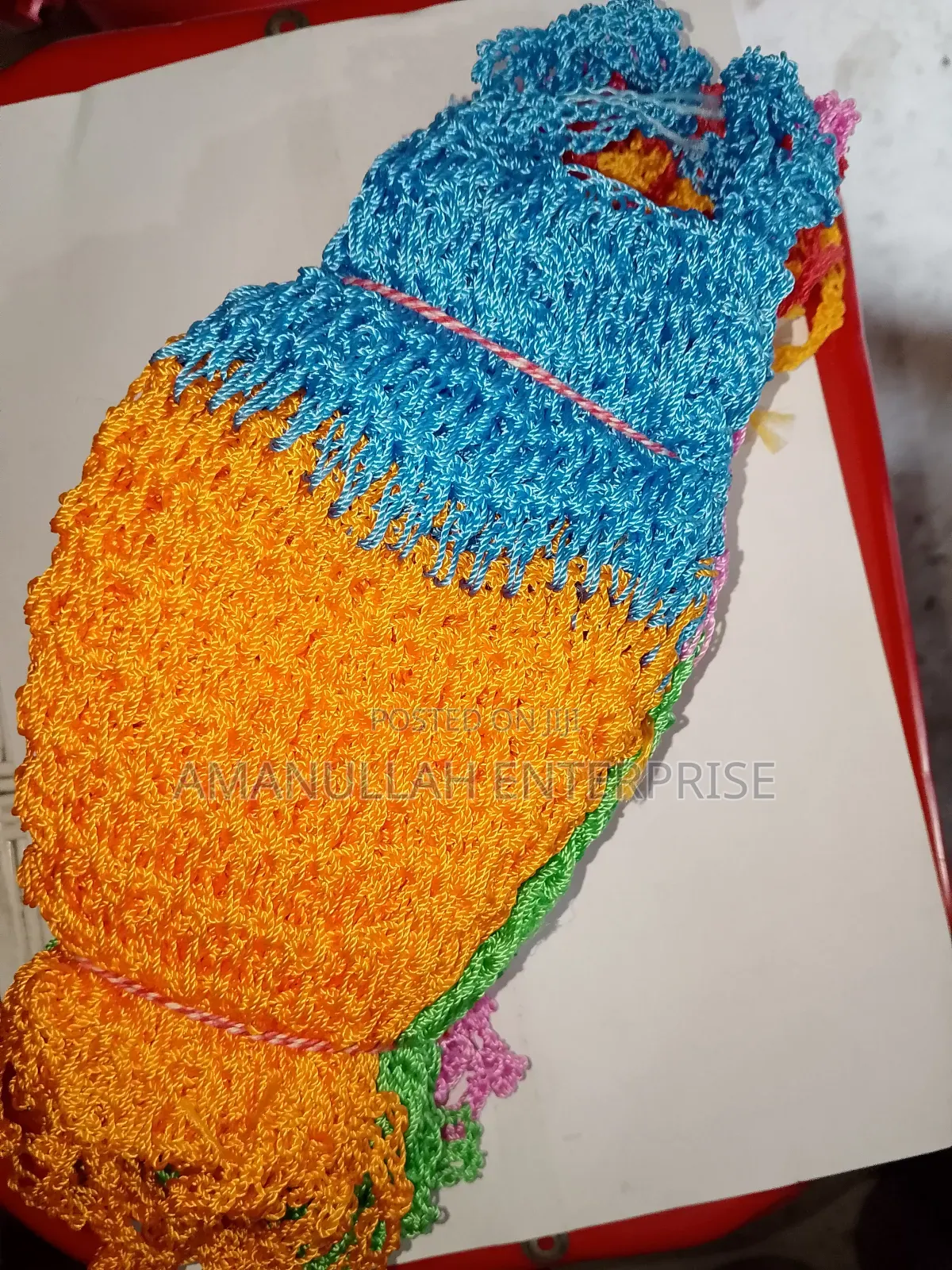 Eco-Friendly Multicolored Crochet Bath Sponges | Nylon Rope Loofah.