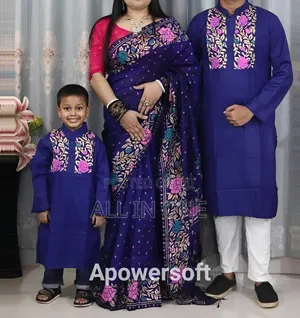 বাচ্চা সহ কাপড় ড্রেস(ফ্যামিলি কম্বো)