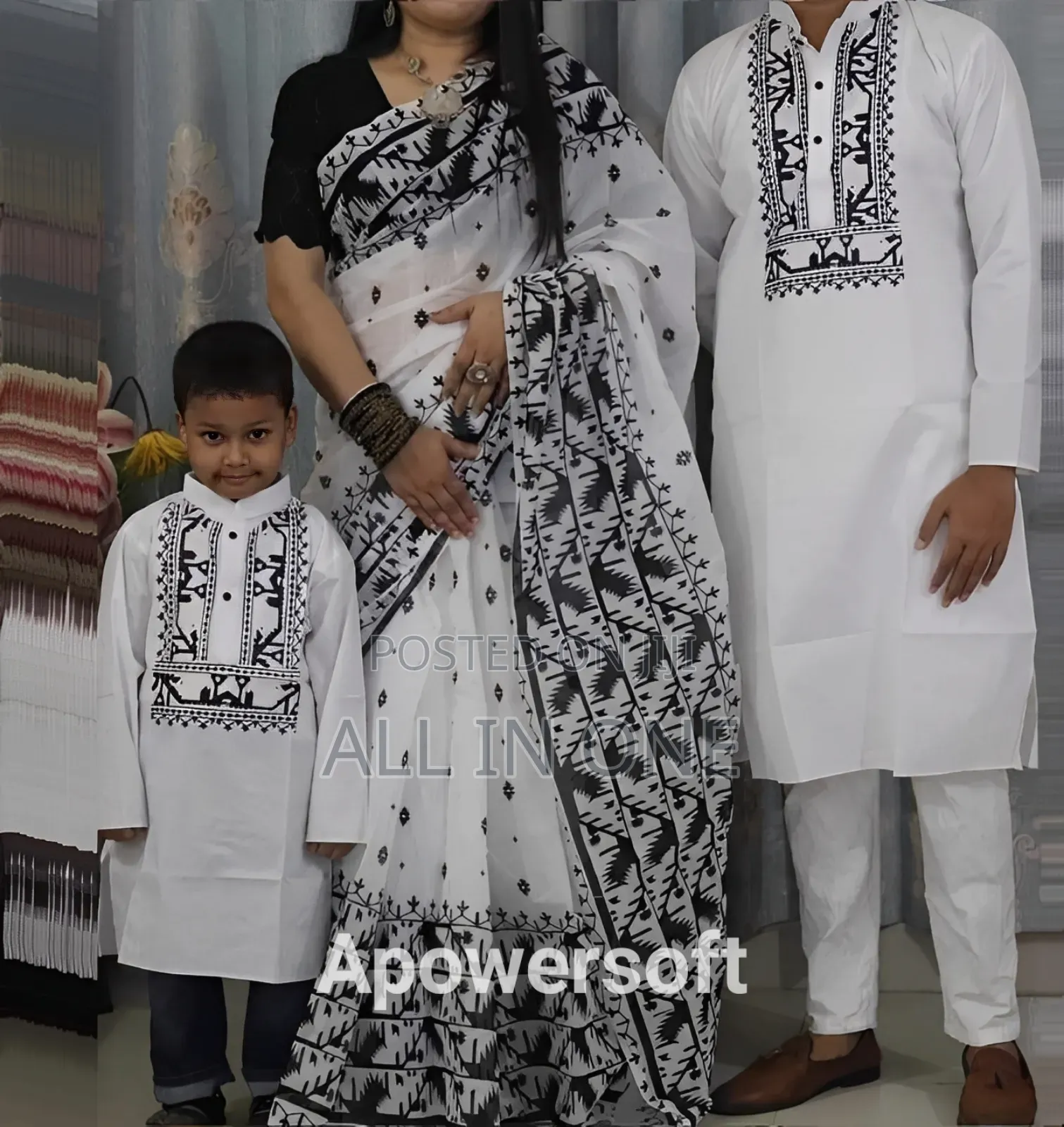 বাচ্চা সহ কাপড় ড্রেস(ফ্যামিলি কম্বো)