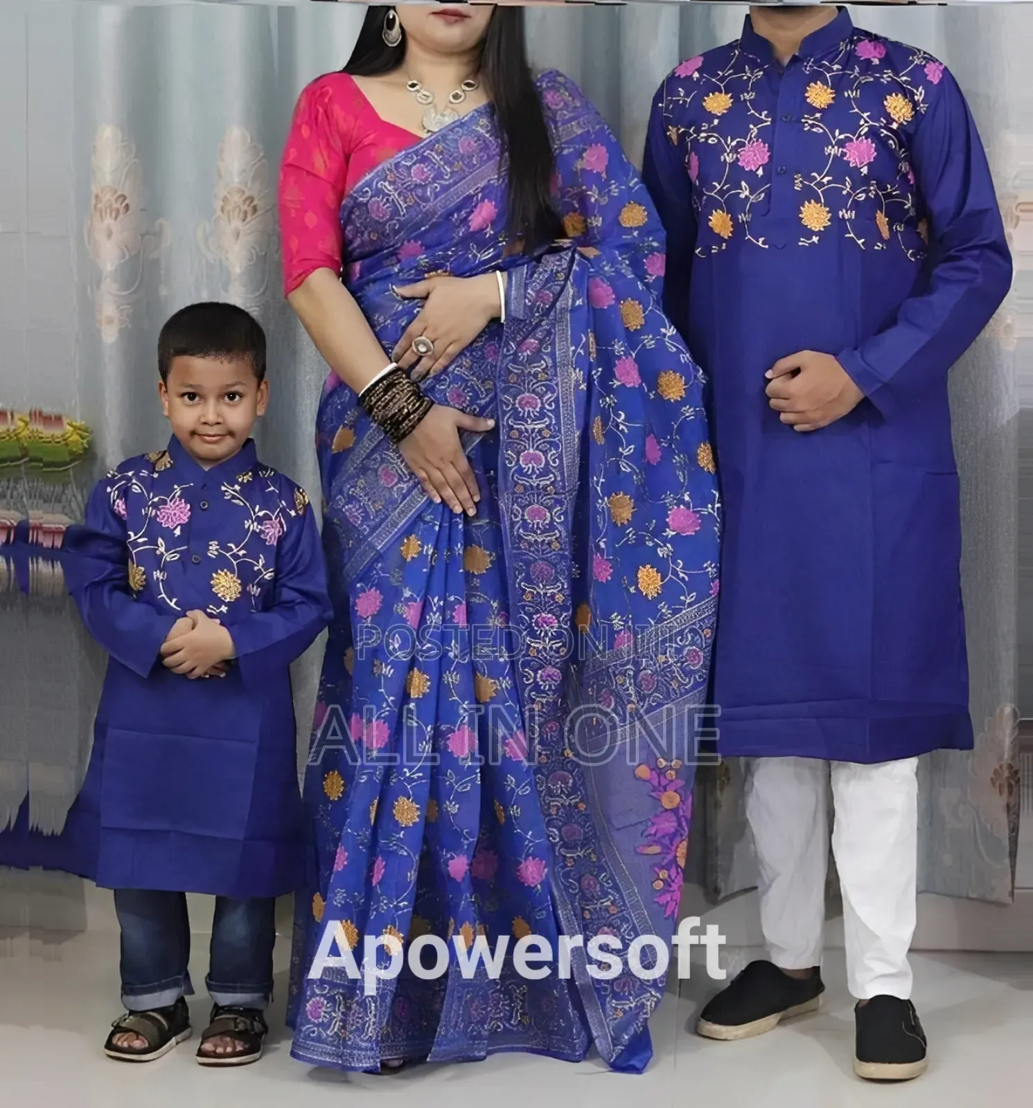 বাচ্চা সহ কাপড় ড্রেস(ফ্যামিলি কম্বো)