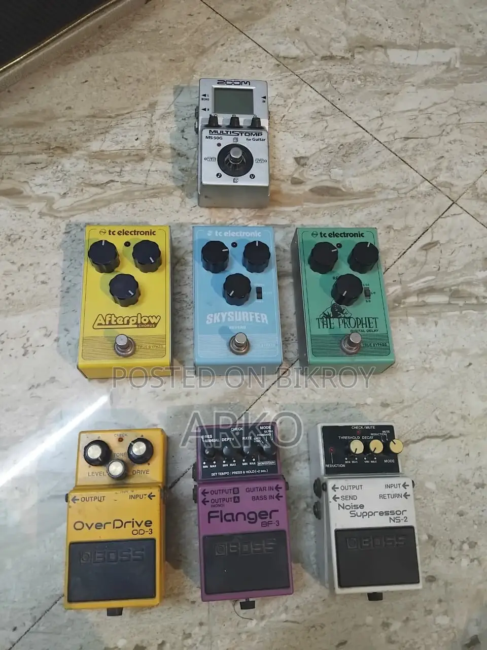 Guitar Stomp Setup by Boss, TC Electronics and Zoom