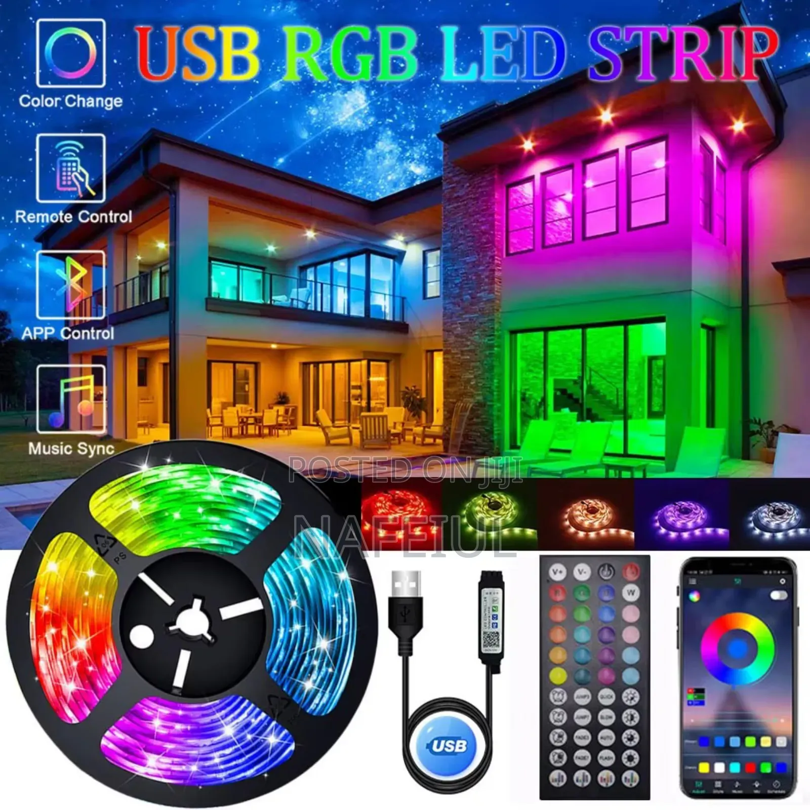 High Quality SMD 16 Feet RGB Strip Light App and Remote Both Controled