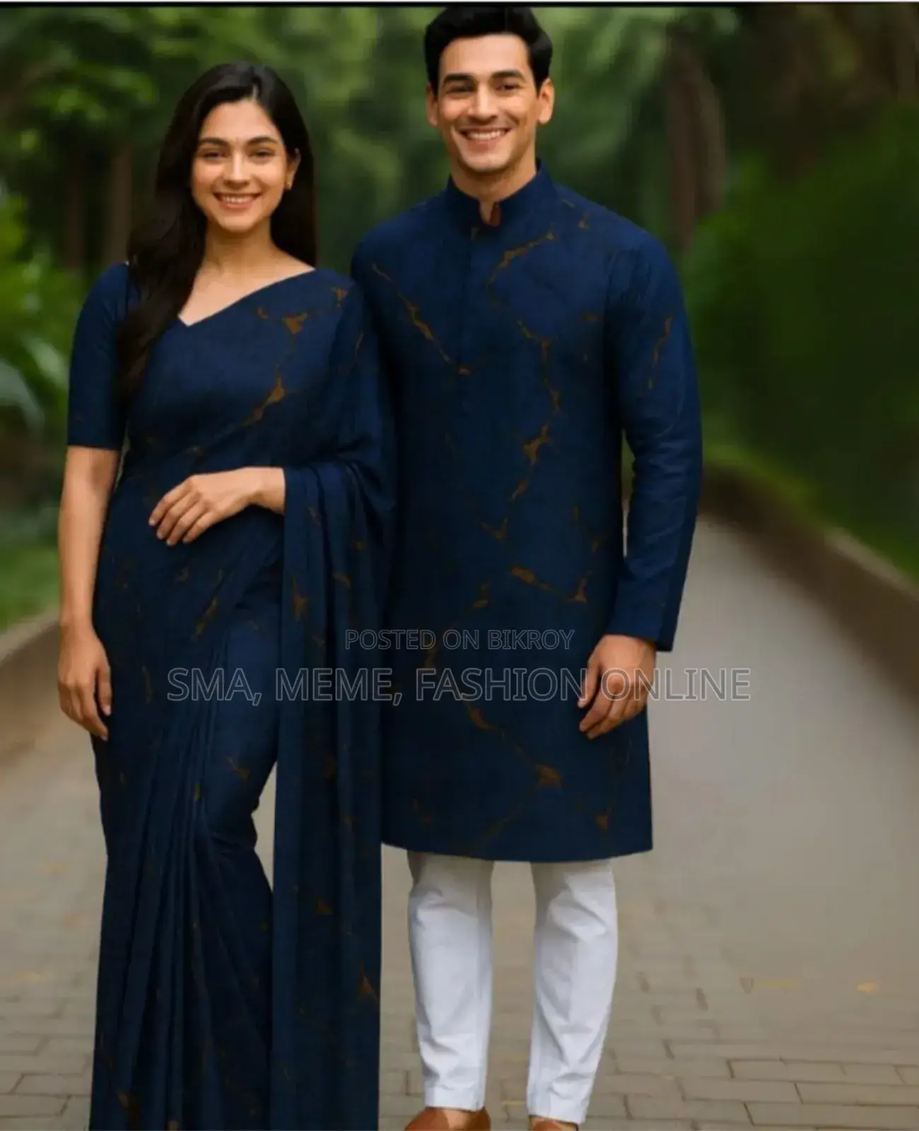ঈদ স্পেশাল কাপল শাড়ি পাঞ্জাবি কম্বো