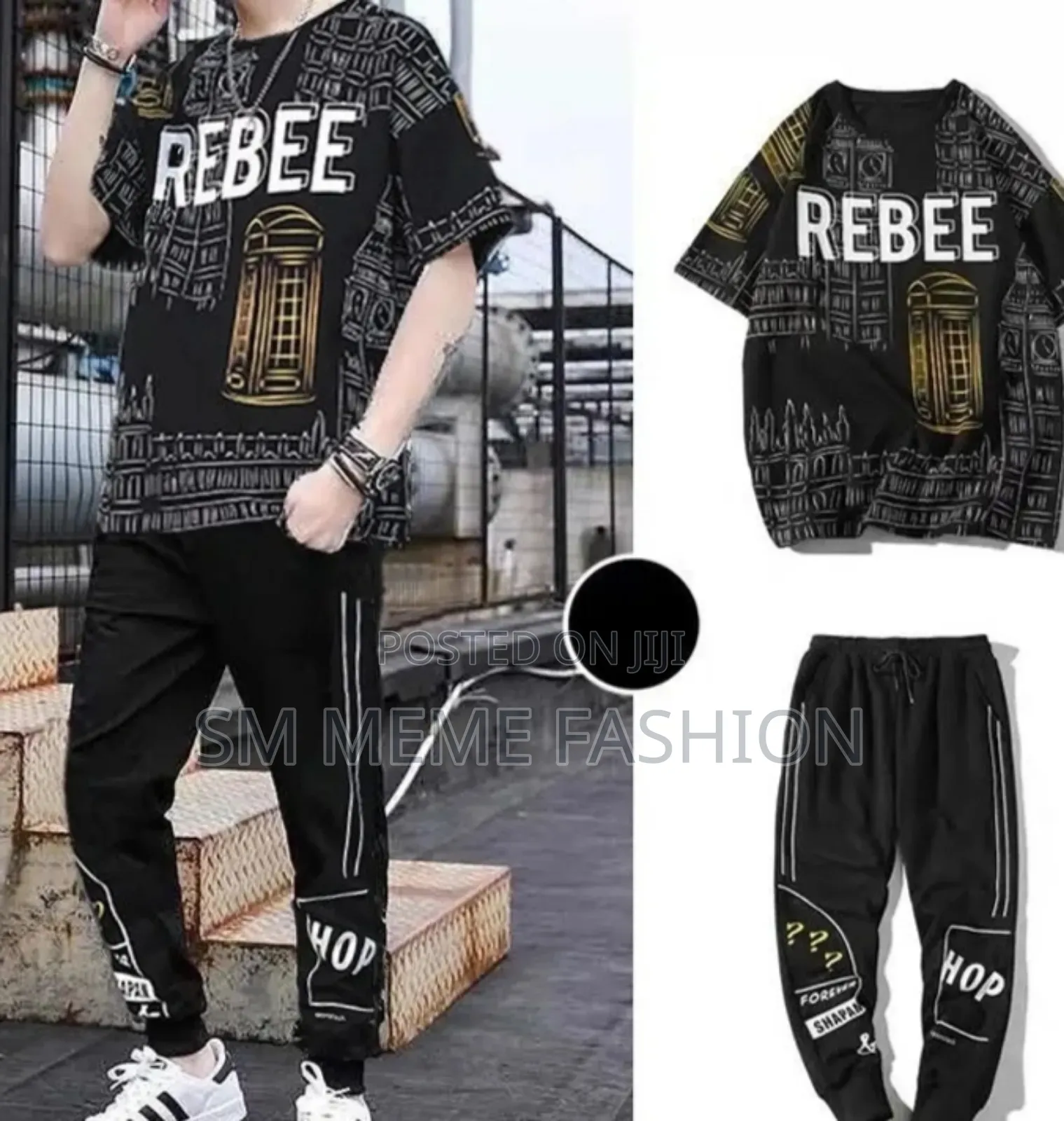 Drop Shoulder Mash T-Shirt and Trouser Combo
