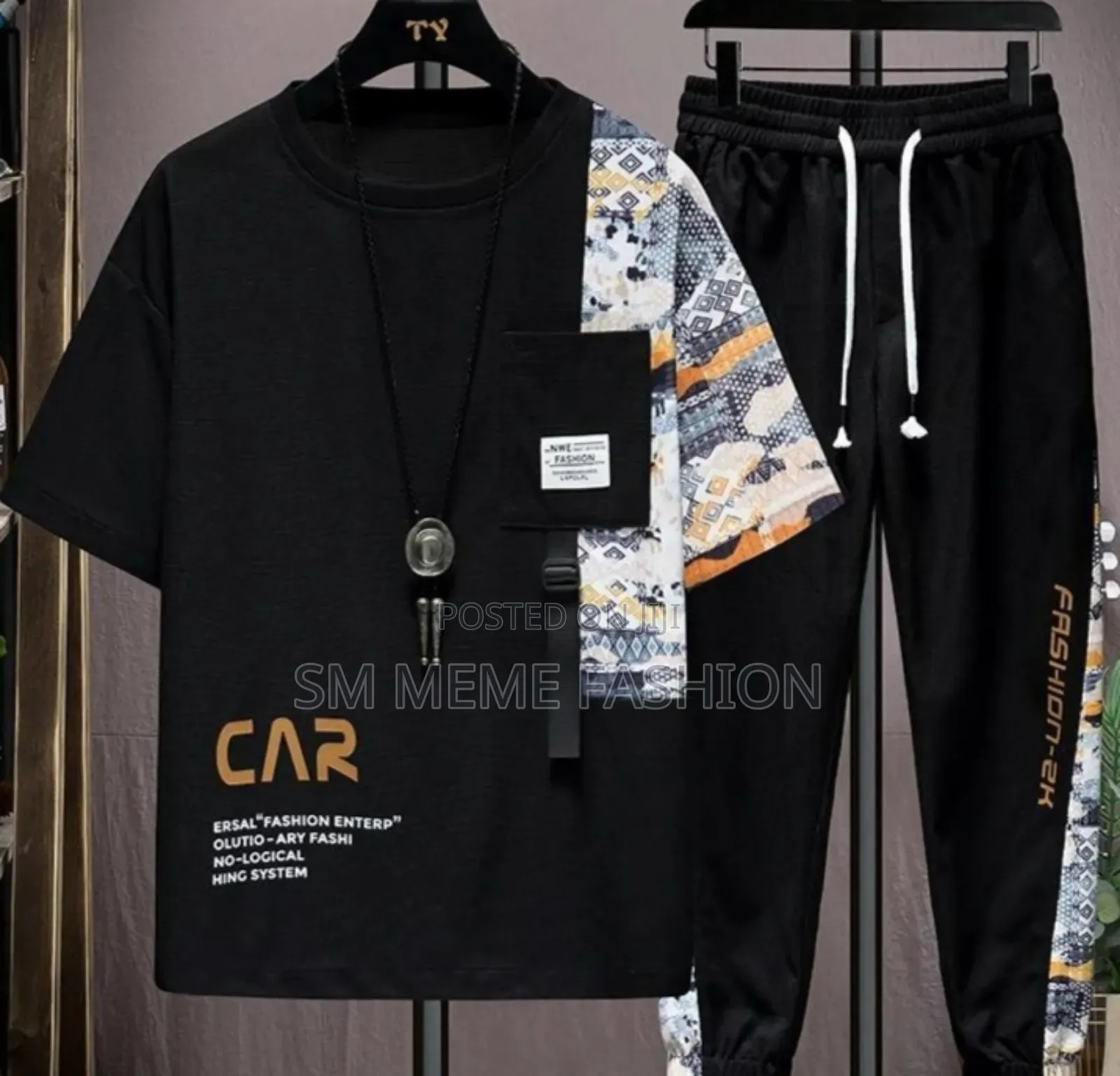 Drop Shoulder Mash T-Shirt and Trouser Combo