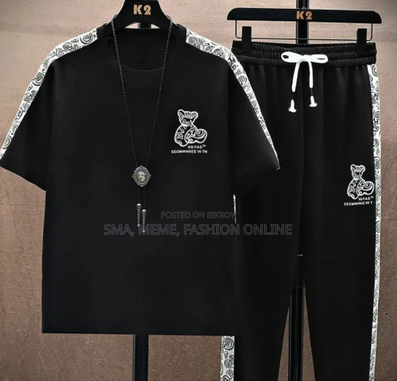 Drop Shoulder Mash T-Shirt and Trouser Combo