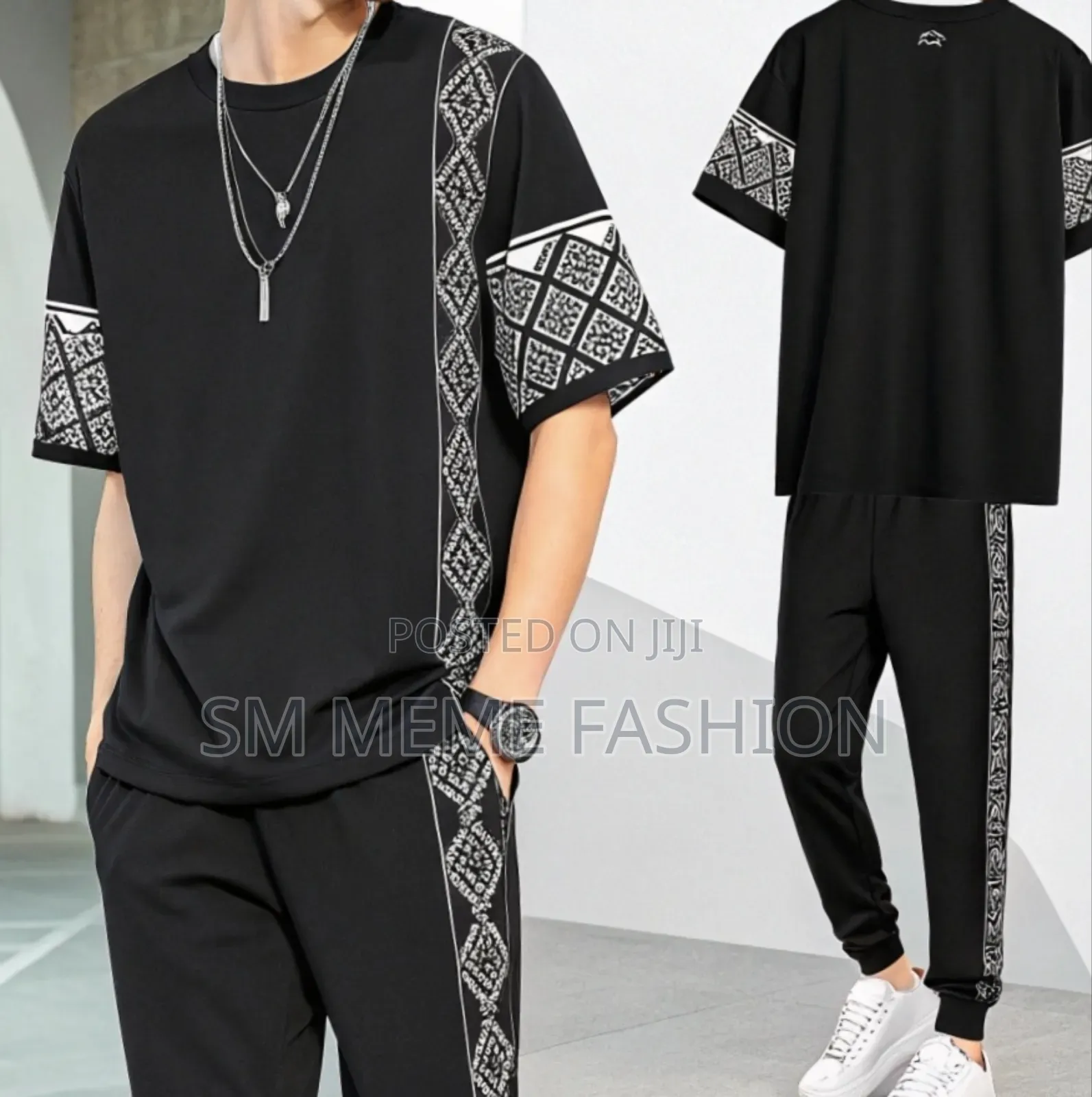 Drop Shoulder Mash T-Shirt and Trouser Combo