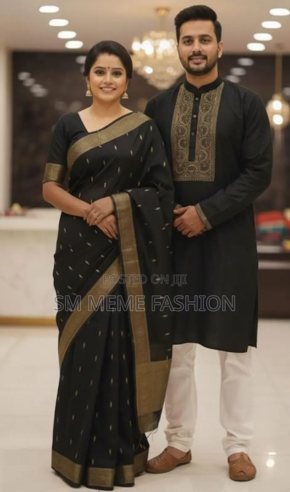 Saree and Panjabi Couple Dress