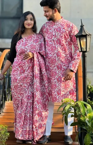 Saree and Panjabi Couple Dress