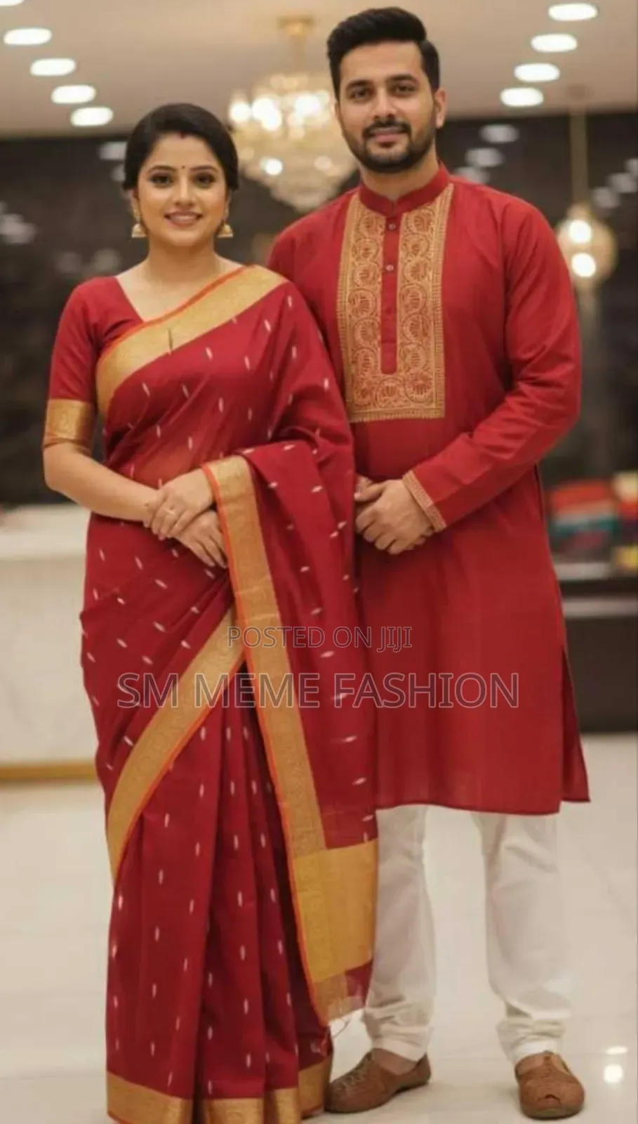 Saree and Panjabi Couple Dress