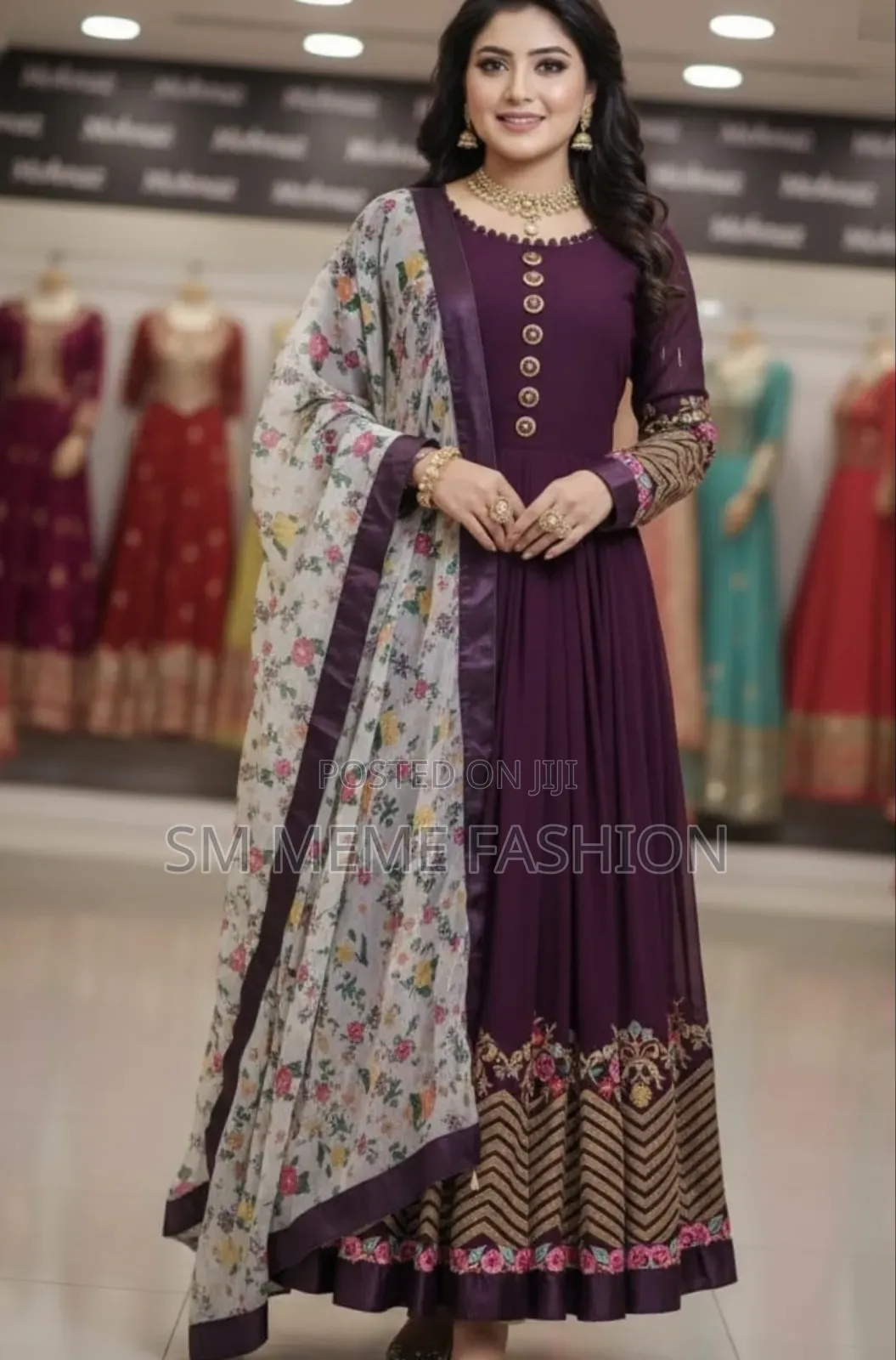 Georgette Embroidery Party Dress
