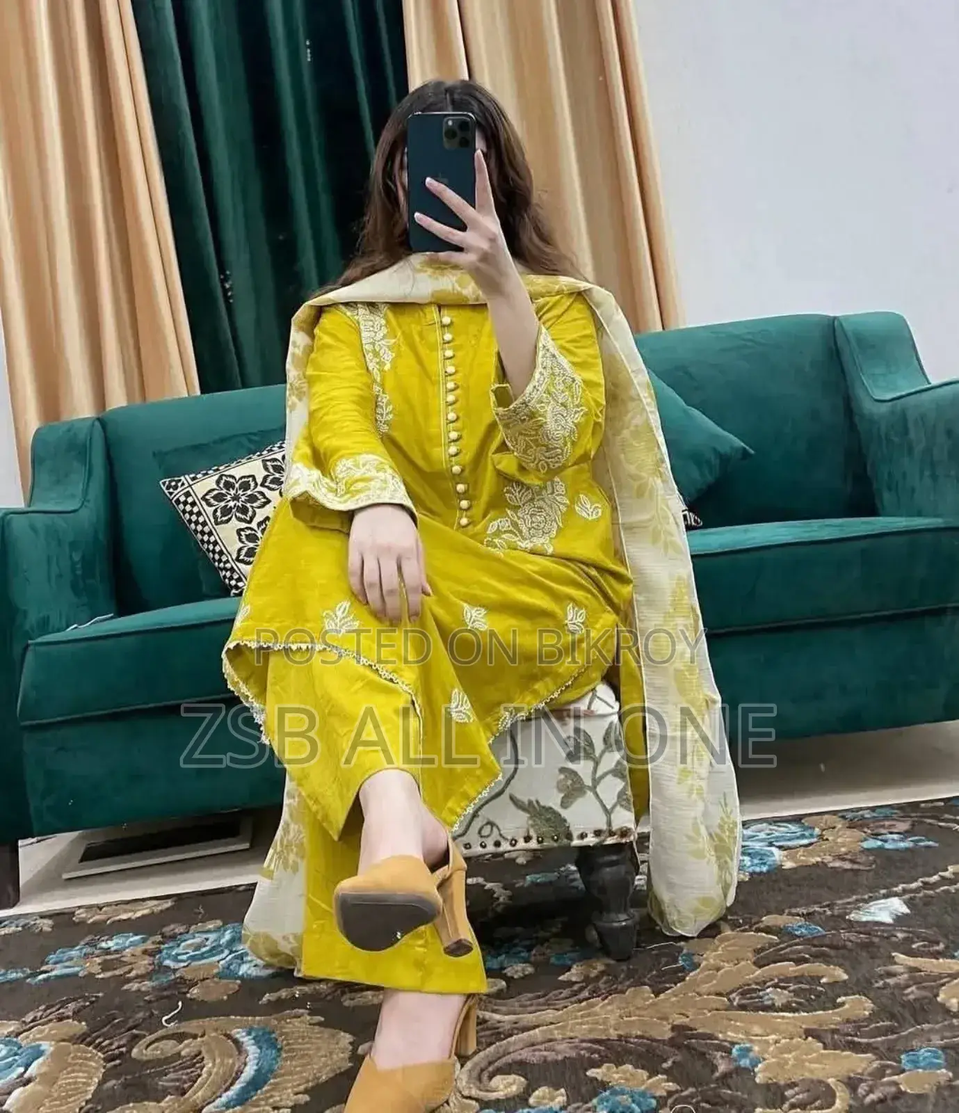 Radymade Three Piece Full Embroidery Lace Work