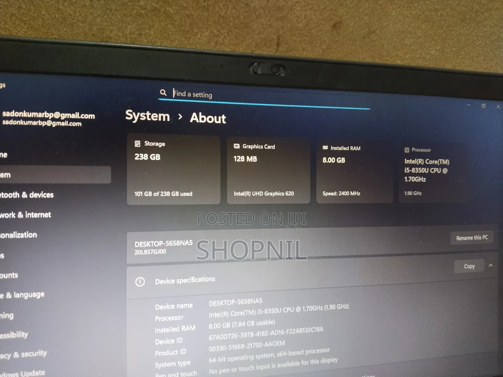 Laptop Lenovo ThinkPad T480s 8GB Intel Core I5 SSD 250GB