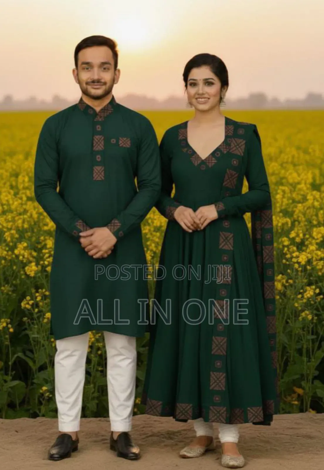 Eid Special Couple Panjabi Three Piece Combo