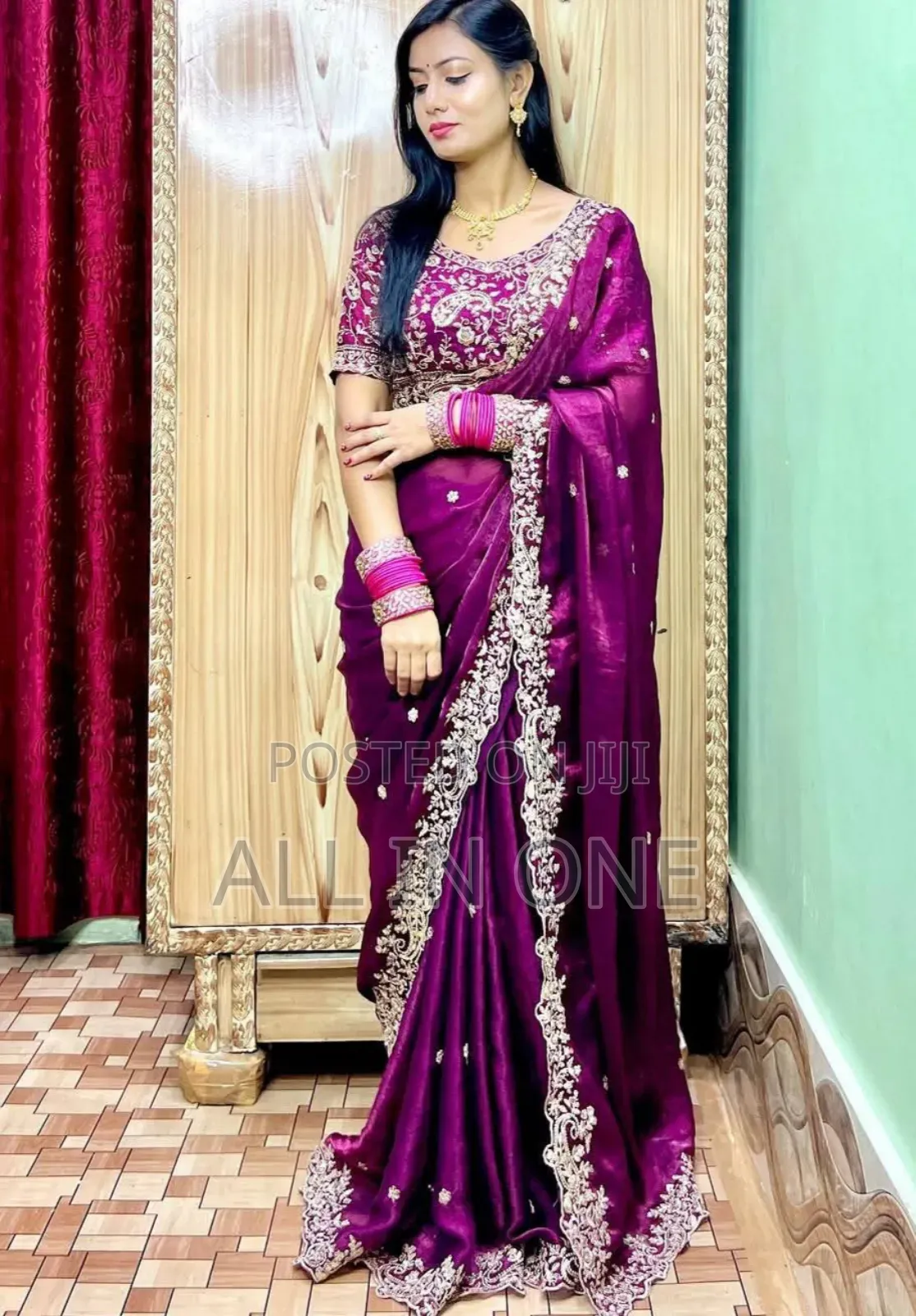 Viral Saree with Sequence and Embroidery Work