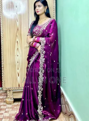 Viral Saree with Sequence and Embroidery Work