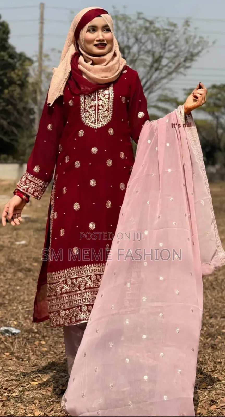 Soft Georgette With Sequence Embroidery Three Piece