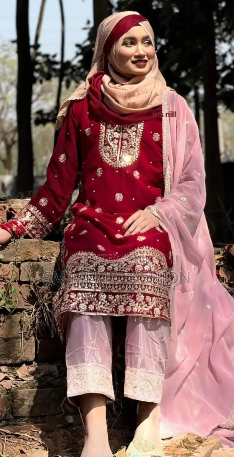 Soft Georgette With Sequence Embroidery Three Piece