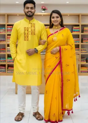 Premium Saree Panjabi Couple Dress