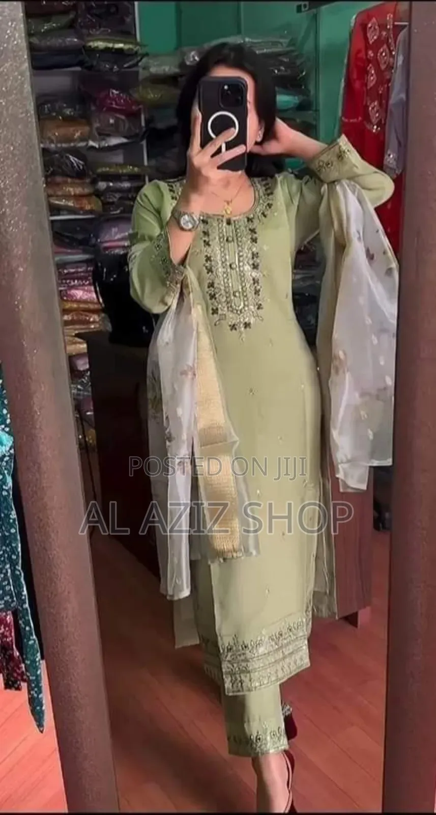Readymade Embroidery Cotton Three Piece