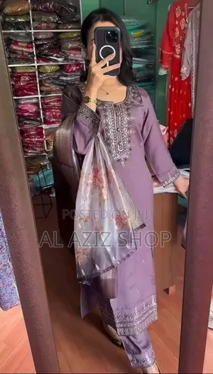 Readymade Embroidery Cotton Three Piece