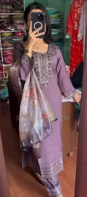 Readymade Embroidery Cotton Three Piece