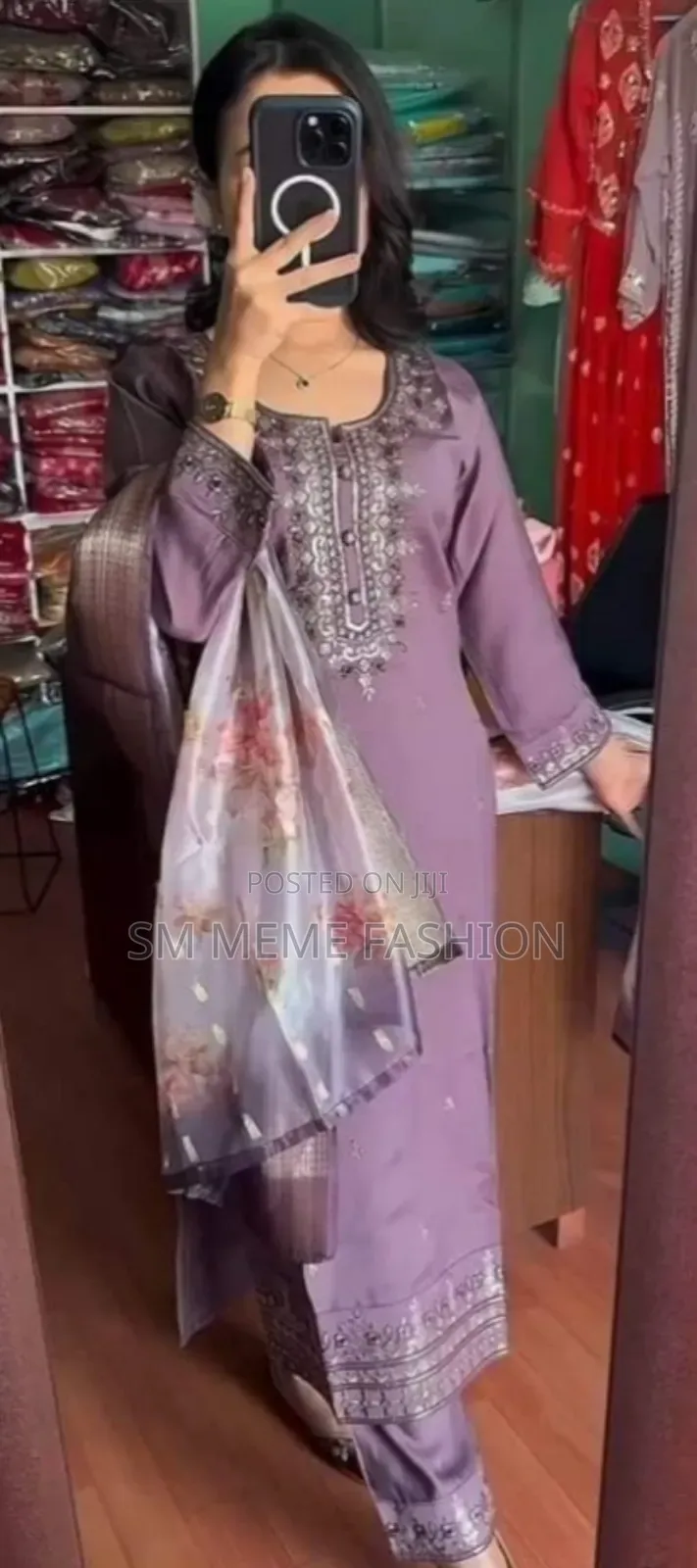 Readymade Embroidery Cotton Three Piece