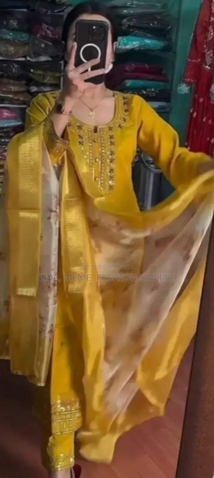 রেডিমেড এমব্রয়ডারি কটন থ্রি পিস