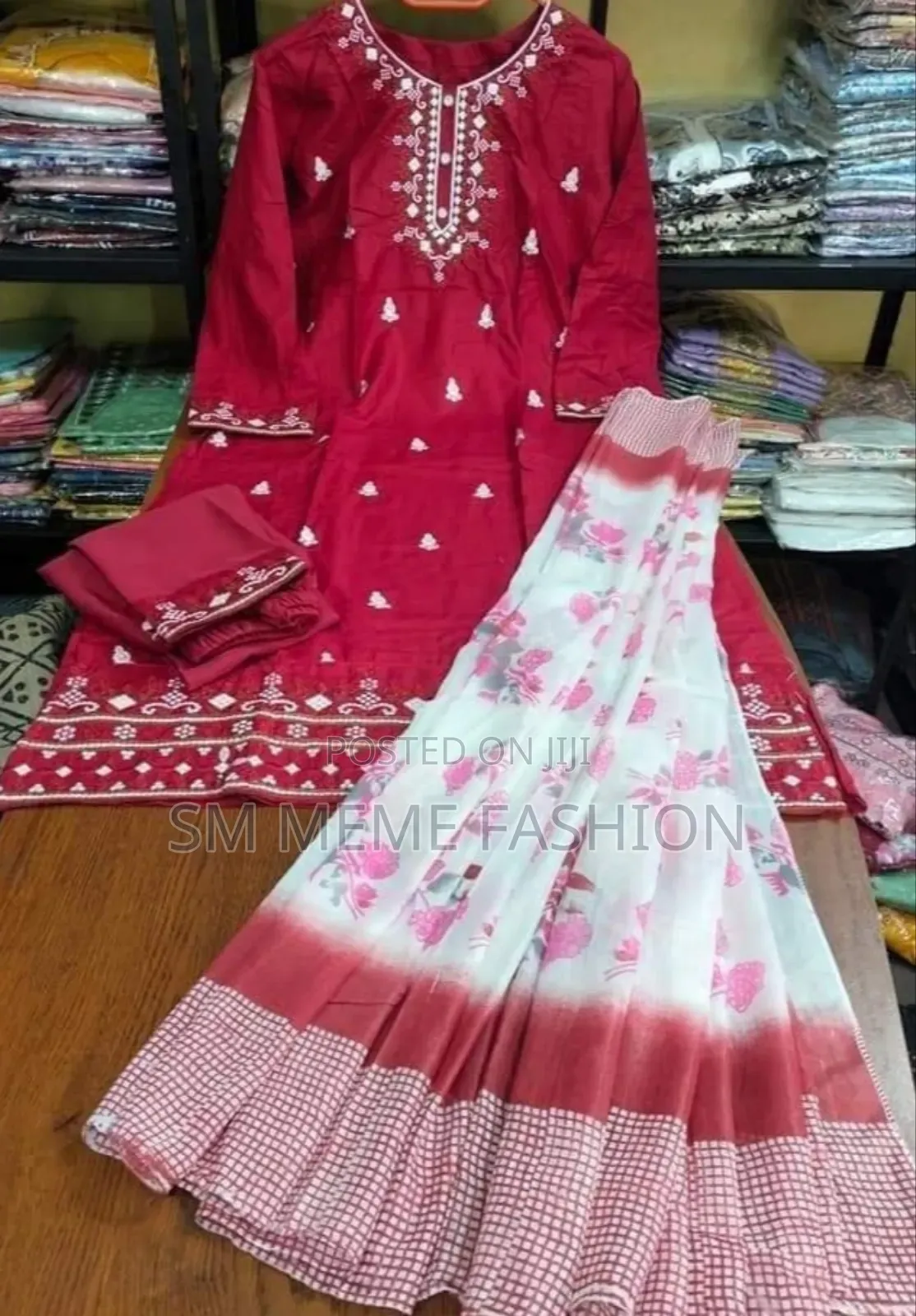 Readymade Embroidery Cotton Three Piece