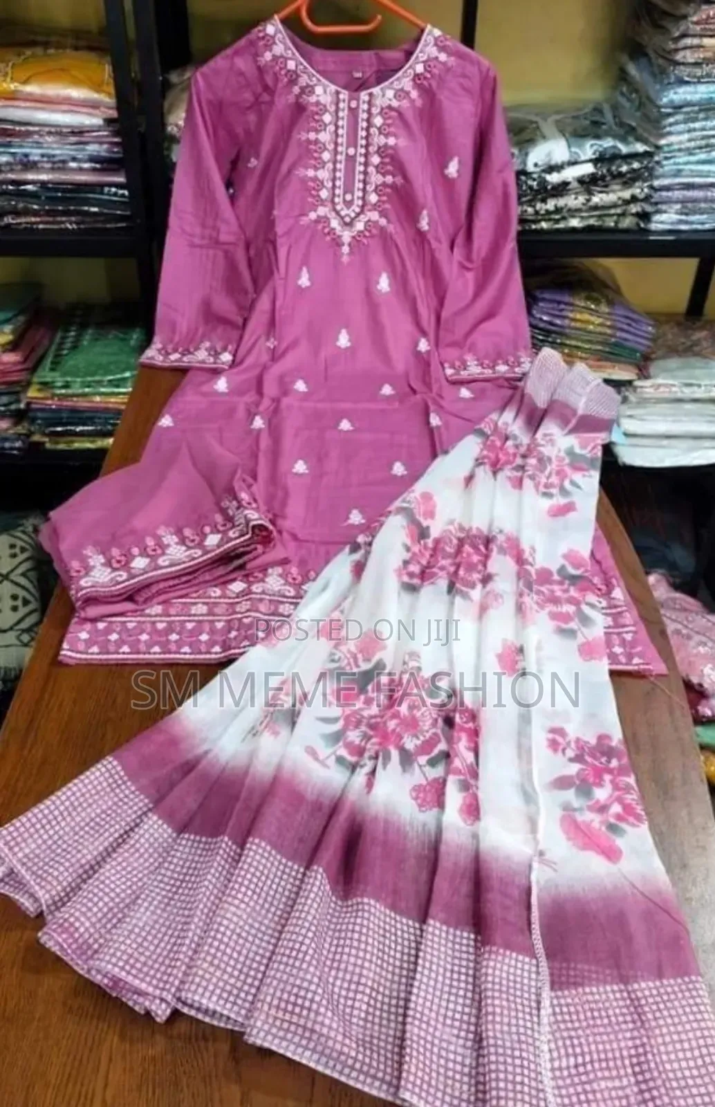 Readymade Embroidery Cotton Three Piece